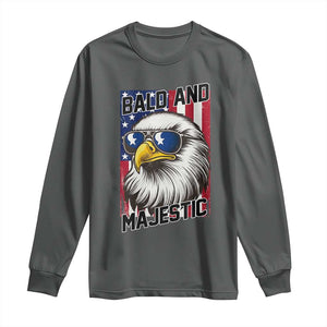 Bald and Majestic Long Sleeve Shirt Patriotic Bald Eagle 4th Of July