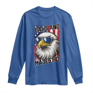 Bald and Majestic Long Sleeve Shirt Patriotic Bald Eagle 4th Of July