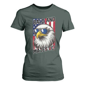 Bald and Majestic T Shirt For Women Patriotic Bald Eagle 4th Of July
