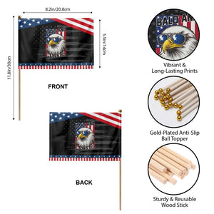 Bald and Majestic Patriotic Handheld Flag Bald Eagle 4th Of July