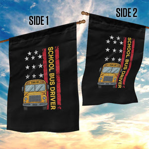 Patriotic School Bus Driver USA American Flag Garden Flag