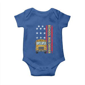 Patriotic School Bus Driver USA American Flag Baby Onesie
