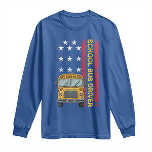 Patriotic School Bus Driver USA American Flag Long Sleeve Shirt