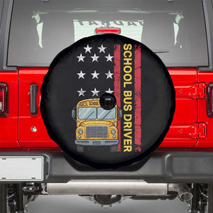 Patriotic School Bus Driver USA American Flag Spare Tire Cover