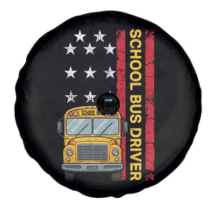 Patriotic School Bus Driver USA American Flag Spare Tire Cover