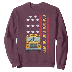 Patriotic School Bus Driver USA American Flag Sweatshirt