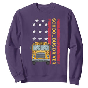 Patriotic School Bus Driver USA American Flag Sweatshirt