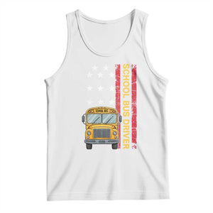 Patriotic School Bus Driver USA American Flag Tank Top