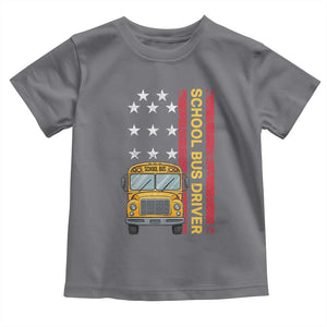 Patriotic School Bus Driver USA American Flag Toddler T Shirt