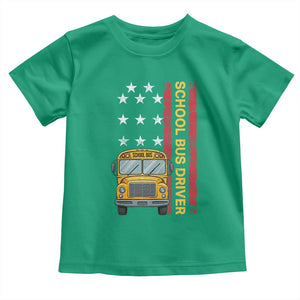 Patriotic School Bus Driver USA American Flag Toddler T Shirt