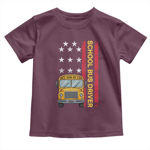 Patriotic School Bus Driver USA American Flag Toddler T Shirt