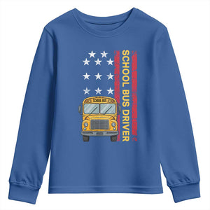 Patriotic School Bus Driver USA American Flag Youth Sweatshirt