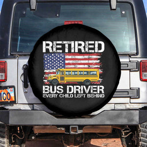 Retired School Bus Driver Spare Tire Cover Patriotic USA American Flag