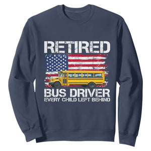 Retired School Bus Driver Sweatshirt Patriotic USA American Flag