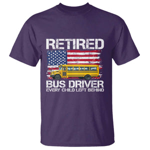 Retired School Bus Driver T Shirt Patriotic USA American Flag