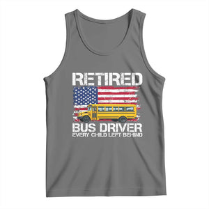 Retired School Bus Driver Tank Top Patriotic USA American Flag