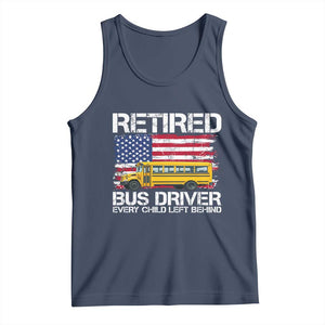 Retired School Bus Driver Tank Top Patriotic USA American Flag