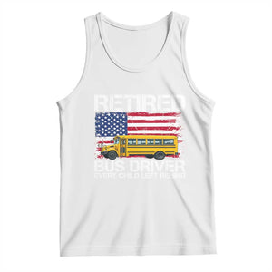 Retired School Bus Driver Tank Top Patriotic USA American Flag