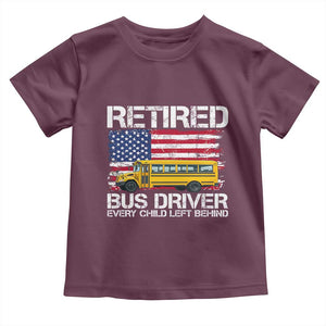 Retired School Bus Driver Toddler T Shirt Patriotic USA American Flag