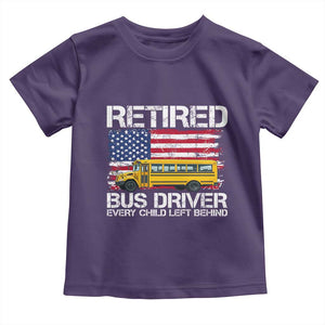 Retired School Bus Driver Toddler T Shirt Patriotic USA American Flag