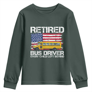 Retired School Bus Driver Youth Sweatshirt Patriotic USA American Flag