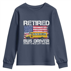 Retired School Bus Driver Youth Sweatshirt Patriotic USA American Flag
