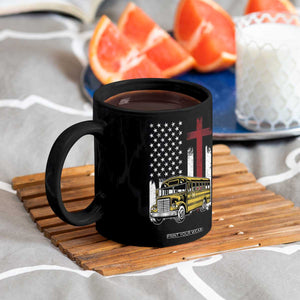 Bus Driver Patriotic Christian USA Flag Coffee Mug School Bus Driver