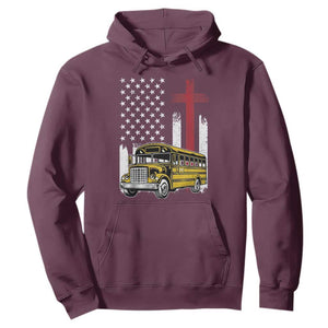 Bus Driver Patriotic Christian USA Flag Hoodie School Bus Driver