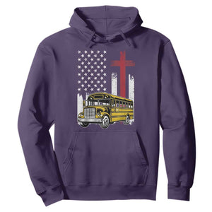 Bus Driver Patriotic Christian USA Flag Hoodie School Bus Driver