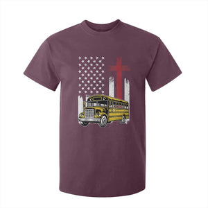Bus Driver Patriotic Christian USA Flag T Shirt For Kid School Bus Driver