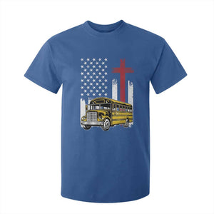 Bus Driver Patriotic Christian USA Flag T Shirt For Kid School Bus Driver