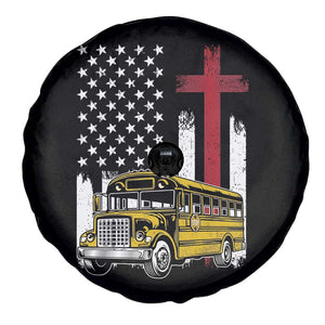 Bus Driver Patriotic Christian USA Flag Spare Tire Cover School Bus Driver