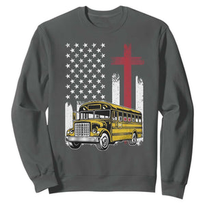 Bus Driver Patriotic Christian USA Flag Sweatshirt School Bus Driver