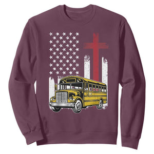 Bus Driver Patriotic Christian USA Flag Sweatshirt School Bus Driver