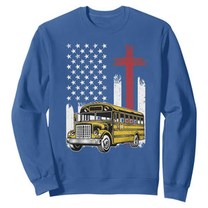 Bus Driver Patriotic Christian USA Flag Sweatshirt School Bus Driver