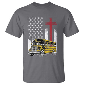 Bus Driver Patriotic Christian USA Flag T Shirt School Bus Driver