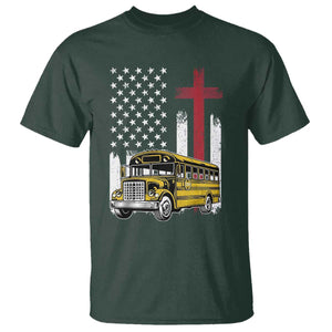 Bus Driver Patriotic Christian USA Flag T Shirt School Bus Driver