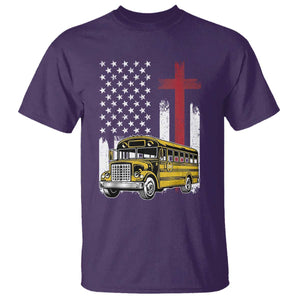 Bus Driver Patriotic Christian USA Flag T Shirt School Bus Driver