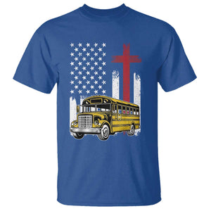 Bus Driver Patriotic Christian USA Flag T Shirt School Bus Driver