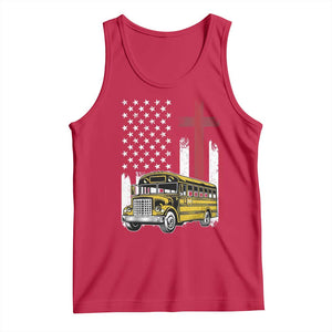 Bus Driver Patriotic Christian USA Flag Tank Top School Bus Driver