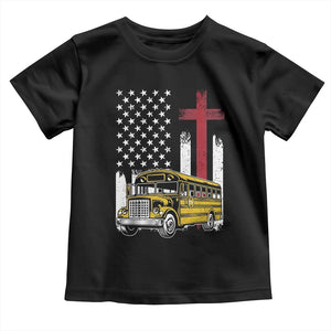 Bus Driver Patriotic Christian USA Flag Toddler T Shirt School Bus Driver