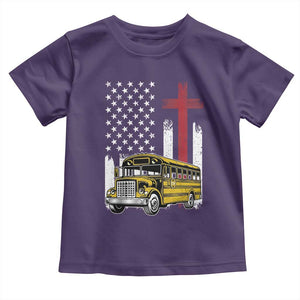 Bus Driver Patriotic Christian USA Flag Toddler T Shirt School Bus Driver