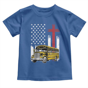Bus Driver Patriotic Christian USA Flag Toddler T Shirt School Bus Driver