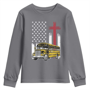 Bus Driver Patriotic Christian USA Flag Youth Sweatshirt School Bus Driver