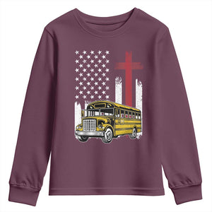 Bus Driver Patriotic Christian USA Flag Youth Sweatshirt School Bus Driver