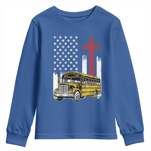 Bus Driver Patriotic Christian USA Flag Youth Sweatshirt School Bus Driver