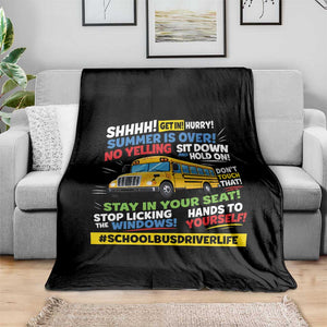 Funny School Bus Driver Life Throw Blanket Back to School Teacher Kids