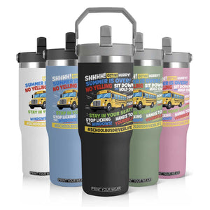Funny School Bus Driver Life Flip Straw Tumbler Back to School Teacher Kids