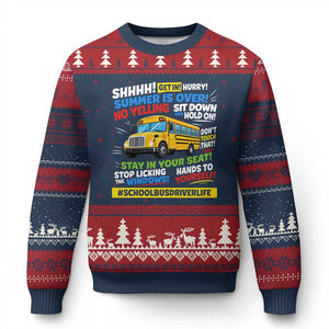 Funny School Bus Driver Life Ugly Christmas Sweater Back to School Teacher Kids