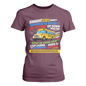 Funny School Bus Driver Life T Shirt For Women Back to School Teacher Kids